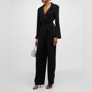 Cinq a Sept Macie Split-Cuff Side-Tie Blazer Wrap Jumpsuit Size 6 $595.00 MSRP